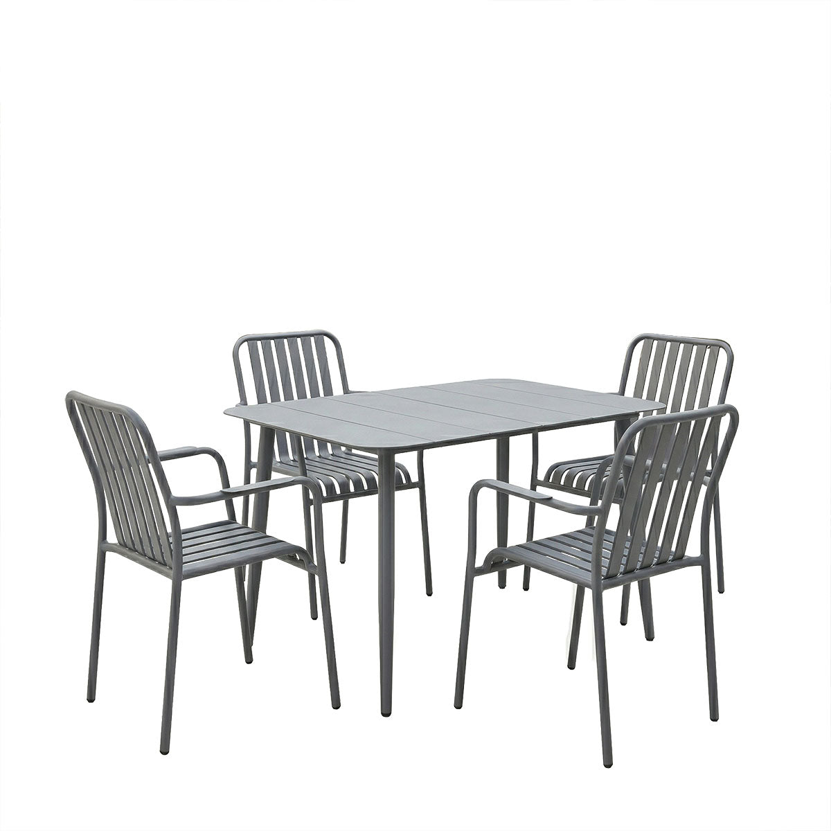 Комплект за хранене HEVEN-VISTA  от 5 части антрацит алуминий 120x70x72см