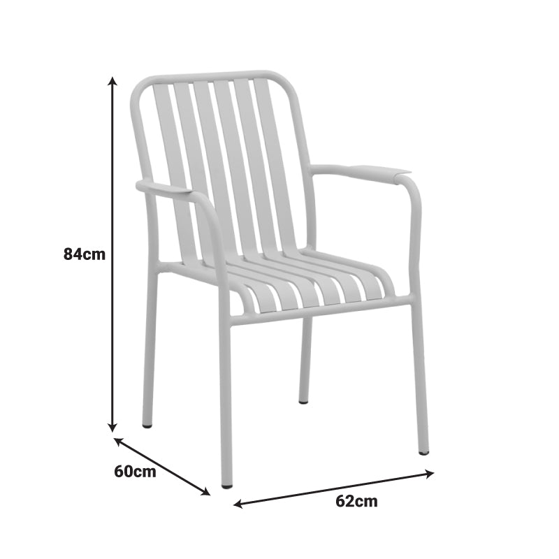 Комплект за хранене HEVEN-VISTA  от 5 части антрацит алуминий 120x70x72см
