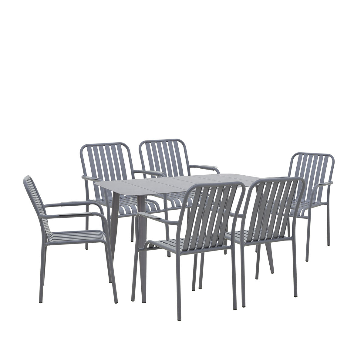 Комплект за хранене HEVEN-VISTA от 7 части антрацит алуминий 120x70x72см