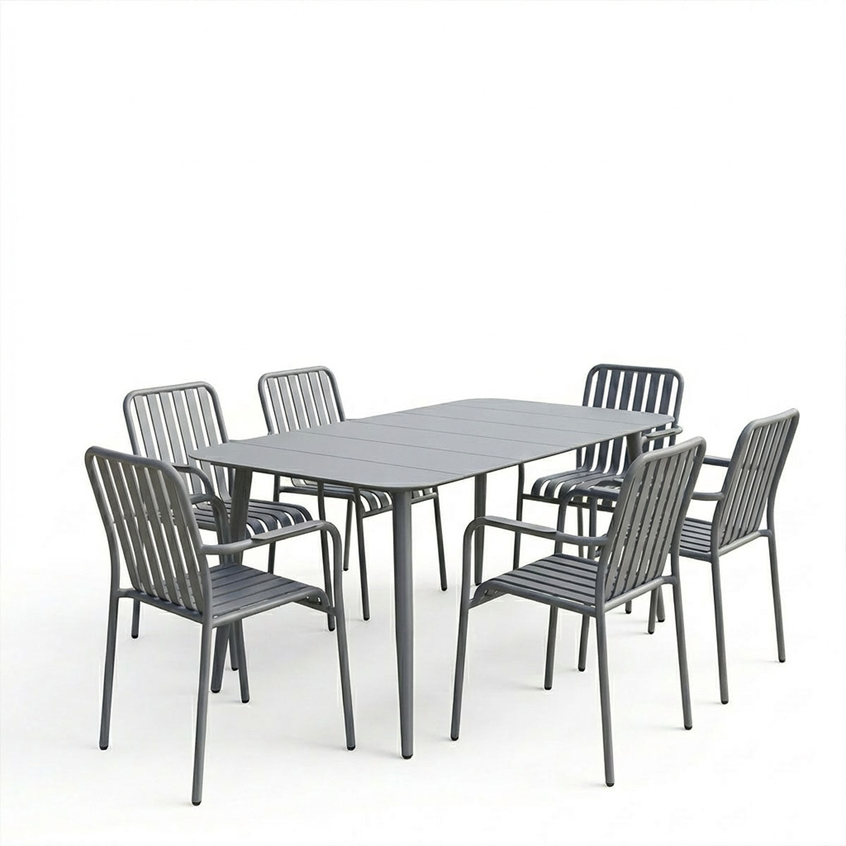 Комплект за хранене HEVEN-VISTA от 7 части антрацит алуминий 150x80x72см