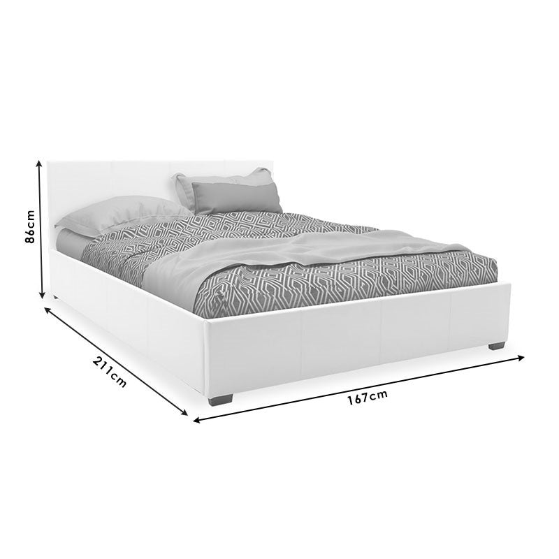 Легло с матрак и място за съхранение NORSE-RESTY сиво pu 160x200см
