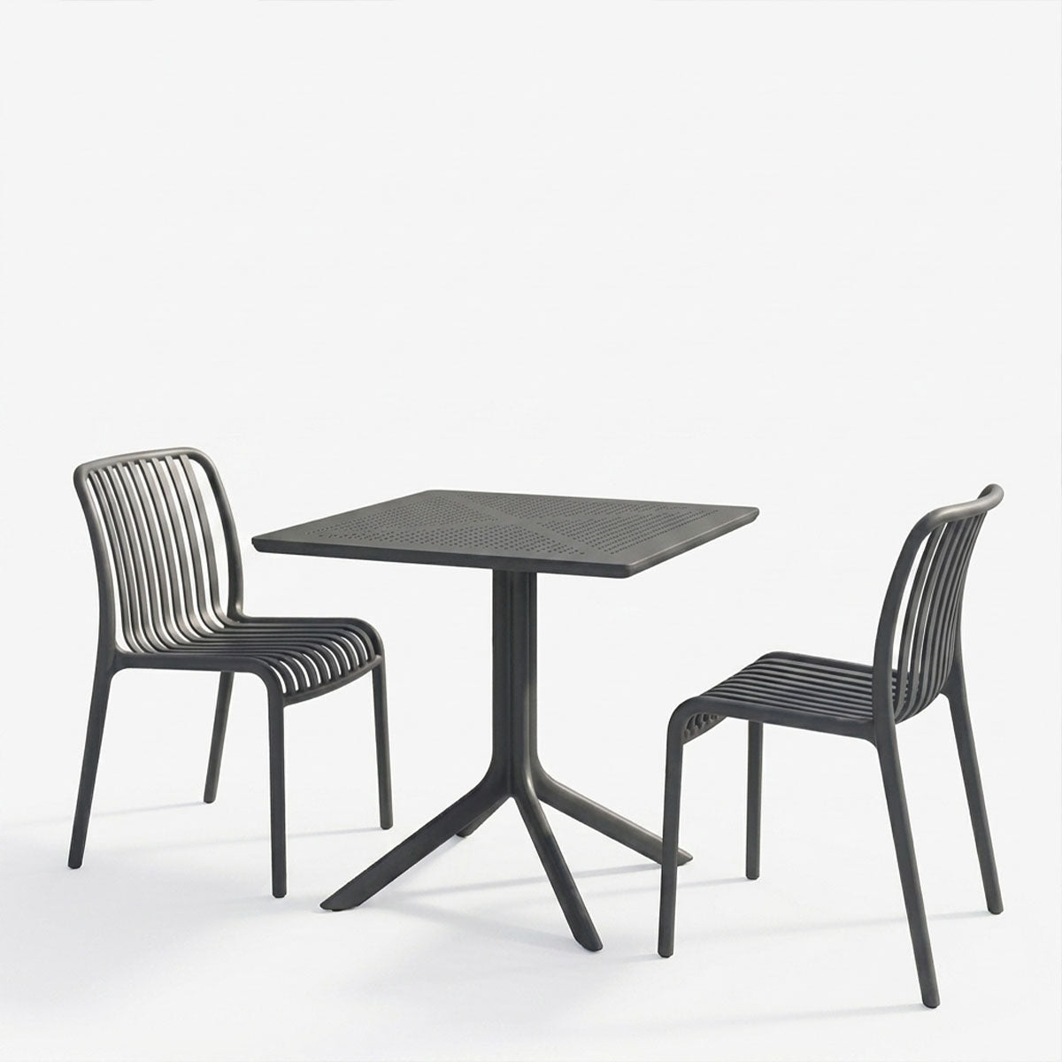 Трапезария zoi groovy комплект от 3 части антрацит pp 80x80x74см