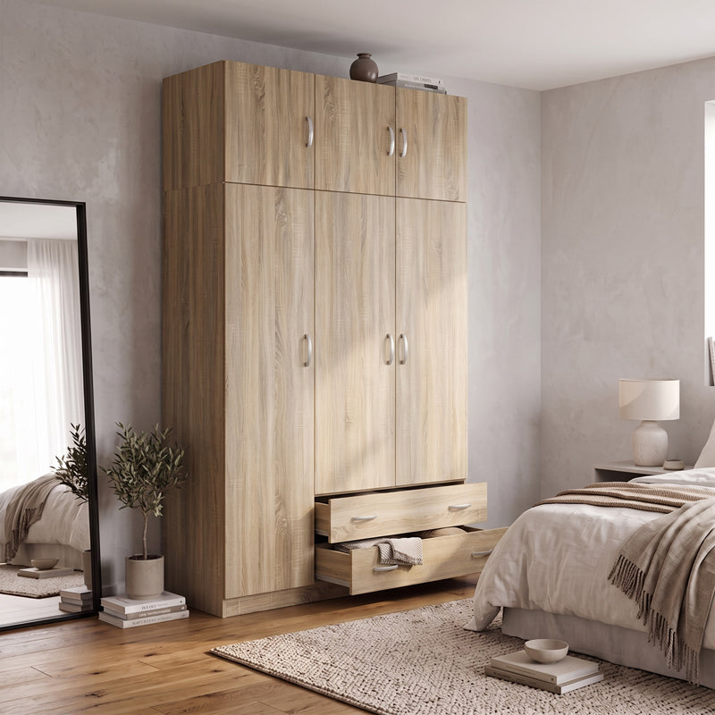 Гардероб с три врати и място за съхранение над врата alvia sonoma 150x51x240см