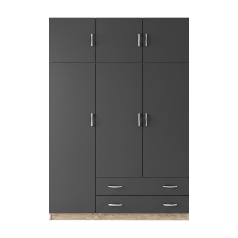 Гардероб с три врати и горно място за съхранение alvia sonoma с антрацит 150x51x240см