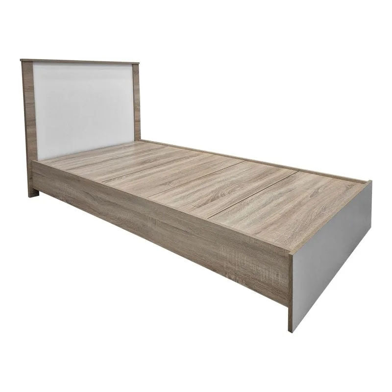 Спален комплект athos sonoma-white с гардероб с 2 врати и матрак dreamer 90x190 см, 3 части