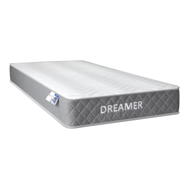 Спален комплект athos sonoma-white с гардероб с 2 врати и матрак dreamer 90x190 см, 3 части