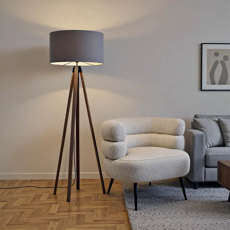 Подова лампа PWL-1059 Ε27 орех-сив D38x140см