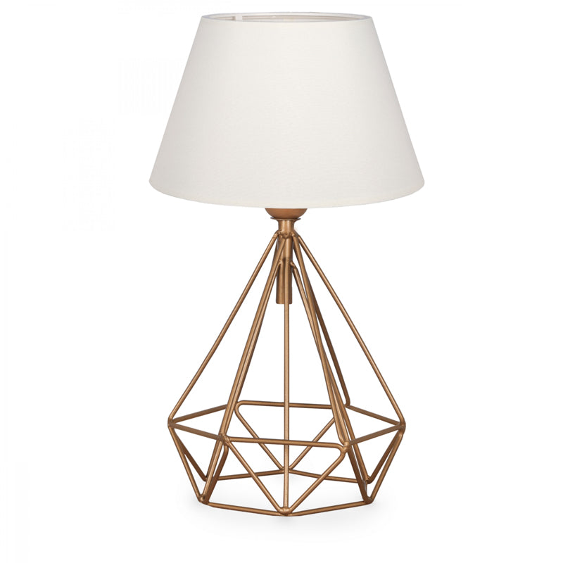 Настолна лампа PWL-1080 E27 бяло-златисто 22x22x37cm