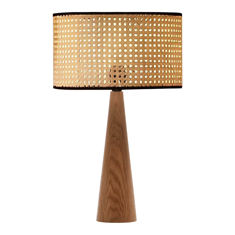 Настолна лампа Retroa бук и пе ратан в естествен цвят D24x38cm