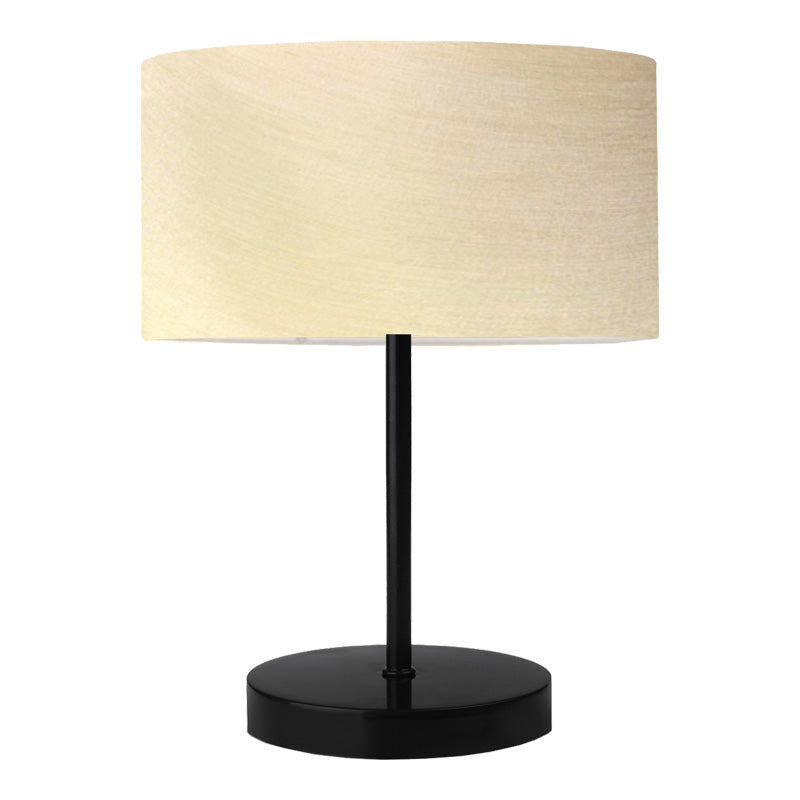 Настолна лампа Roojee E27 в бежово-черен абажур D24x37cm