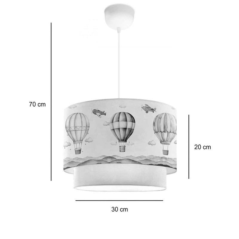 Детски плафон BALON в кремав абажур D30x20см