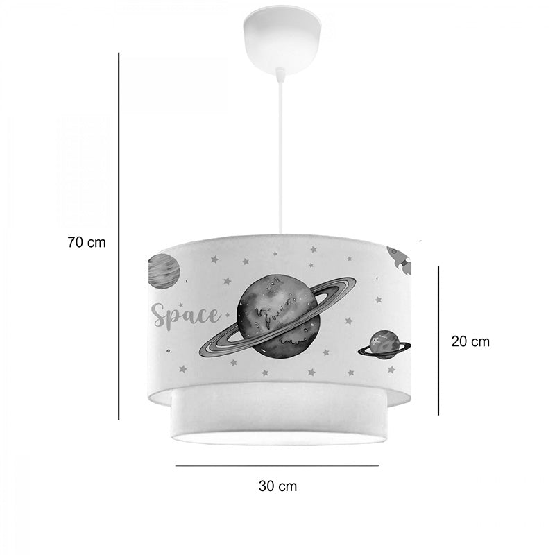 Детска лампа за плафон SATURN многоцветна-бяла D30x20см