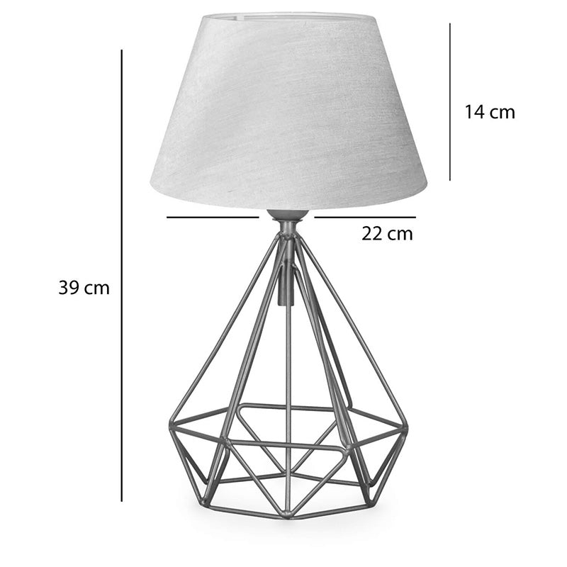 Настолна лампа PWL-1080 E27 бежово-златисто D22x39cm
