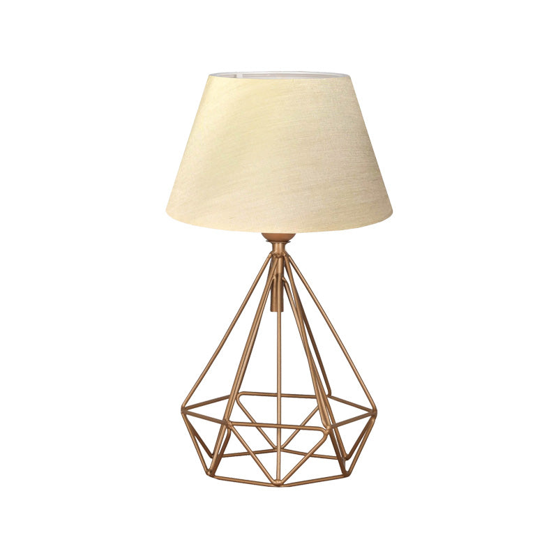 Настолна лампа PWL-1080 E27 бежово-златисто D22x39cm