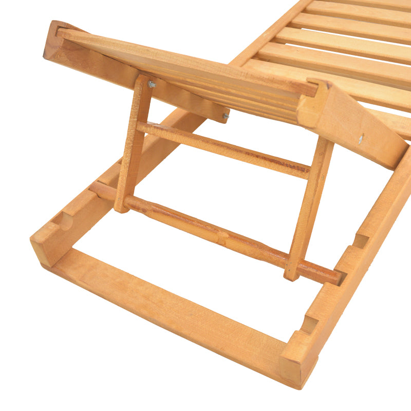 Шезлонг SPECTA масивно буково дърво в естествен цвят 60x190x50см