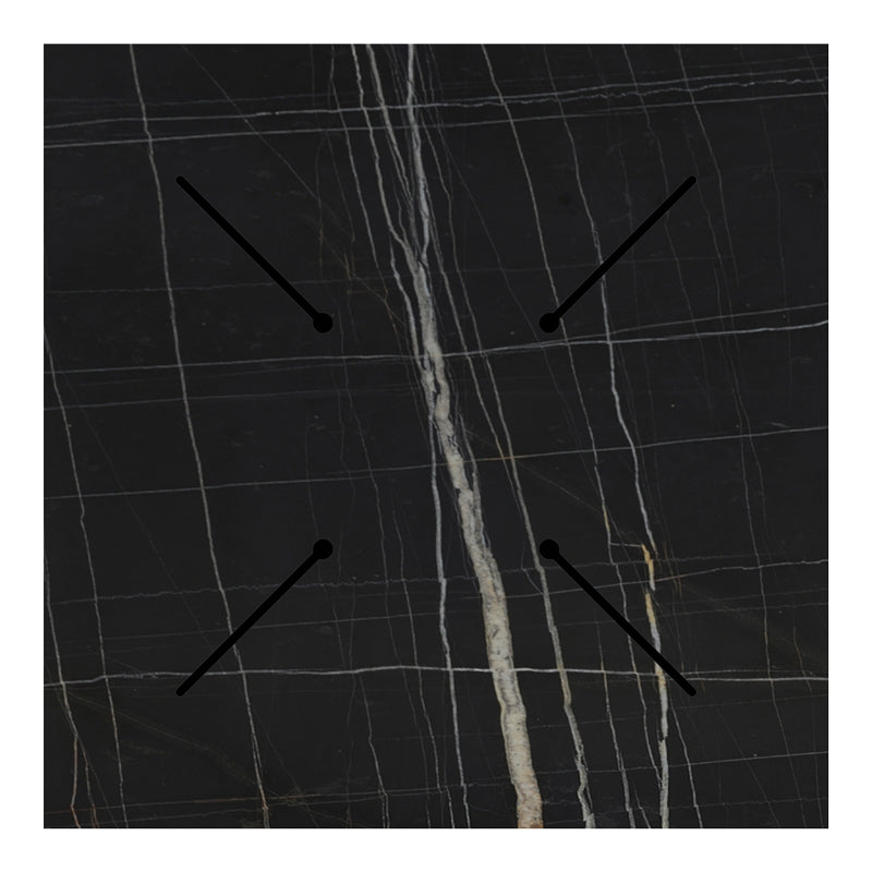 Плот за маса  Relian HPL черен мрамор 80x80x1.2см