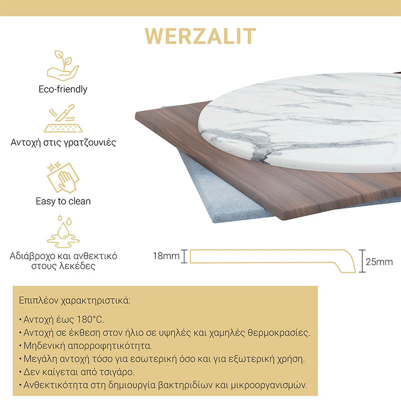 Плот за маса NOBLE  werzalit орех 120x80см, дебелина 35мм