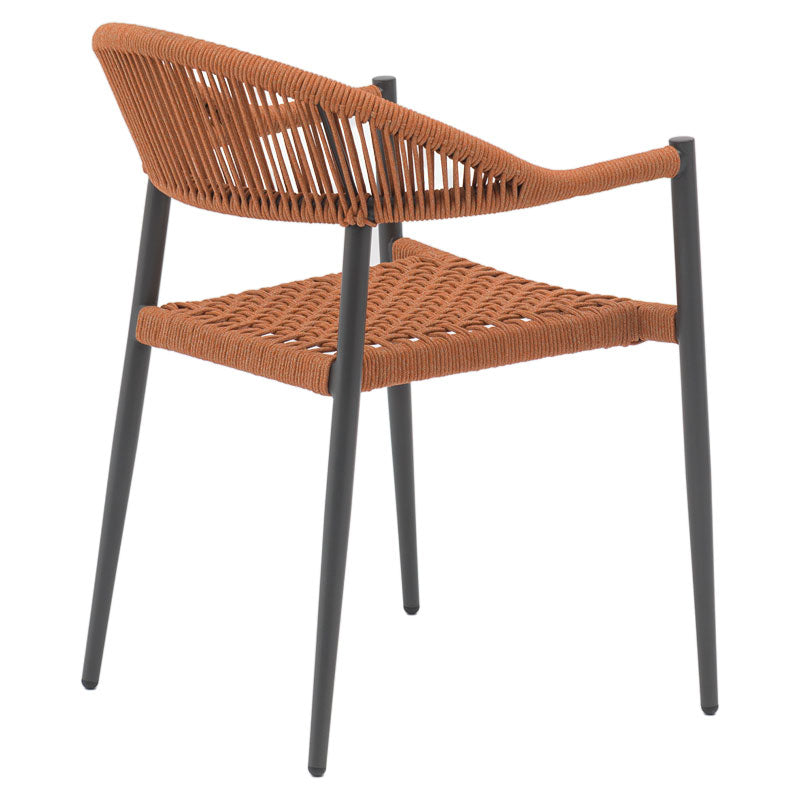 Фотьойл Freiburg алуминий черен-въже естествено-тухла цвят57/59/77см