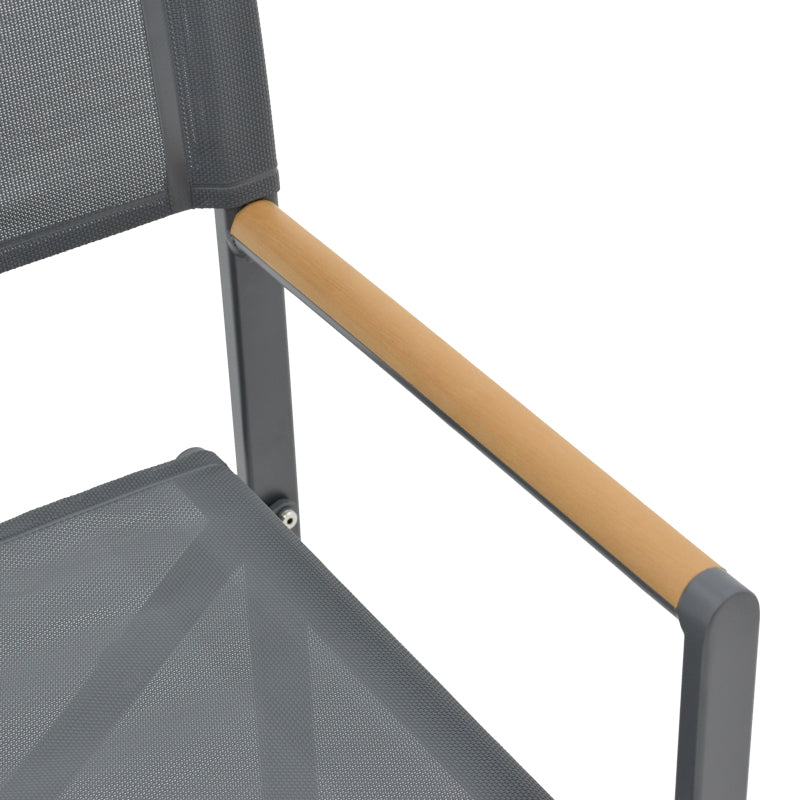 Режисьорски стол Mabu тъмно сив алуминий 56x48x86см