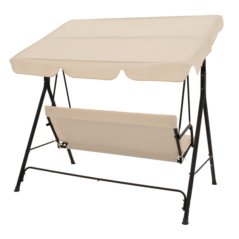 Градинска люлка Globo  метал черен- плат бежов 170x110x153см