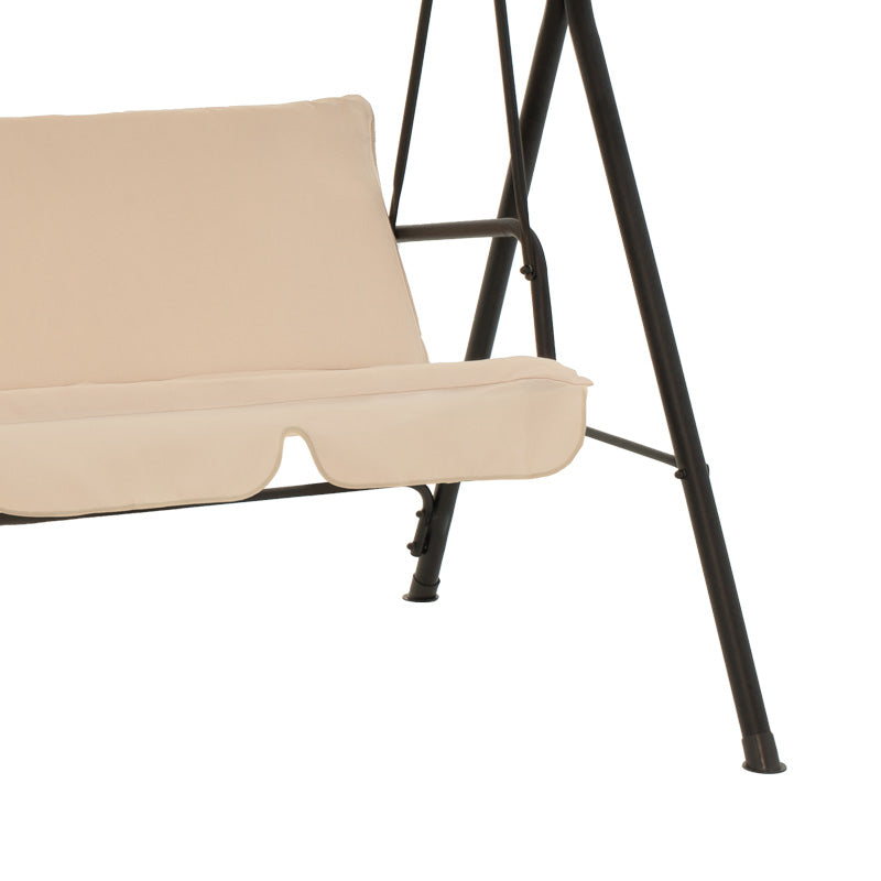 Градинска люлка Globo  метал черен- плат бежов 170x110x153см