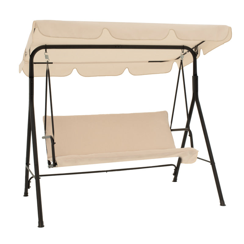 Градинска люлка Globo  метал черен- плат бежов 170x110x153см