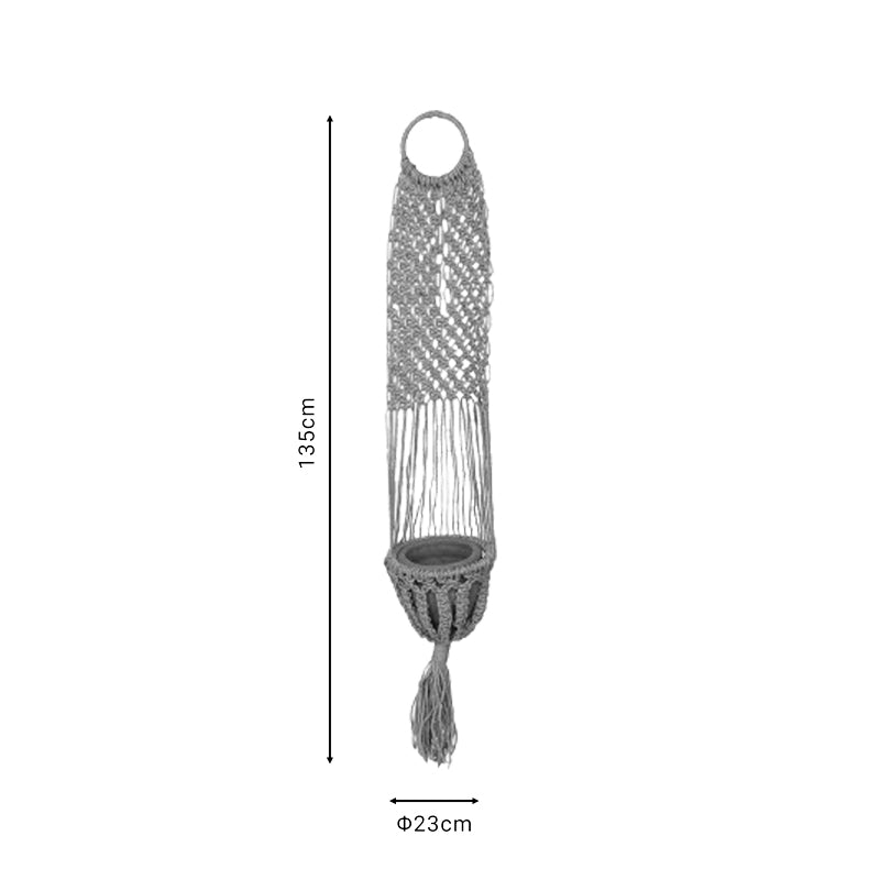 Висяща саксия за цветя anerial от естествена юта, размер 23x135 см