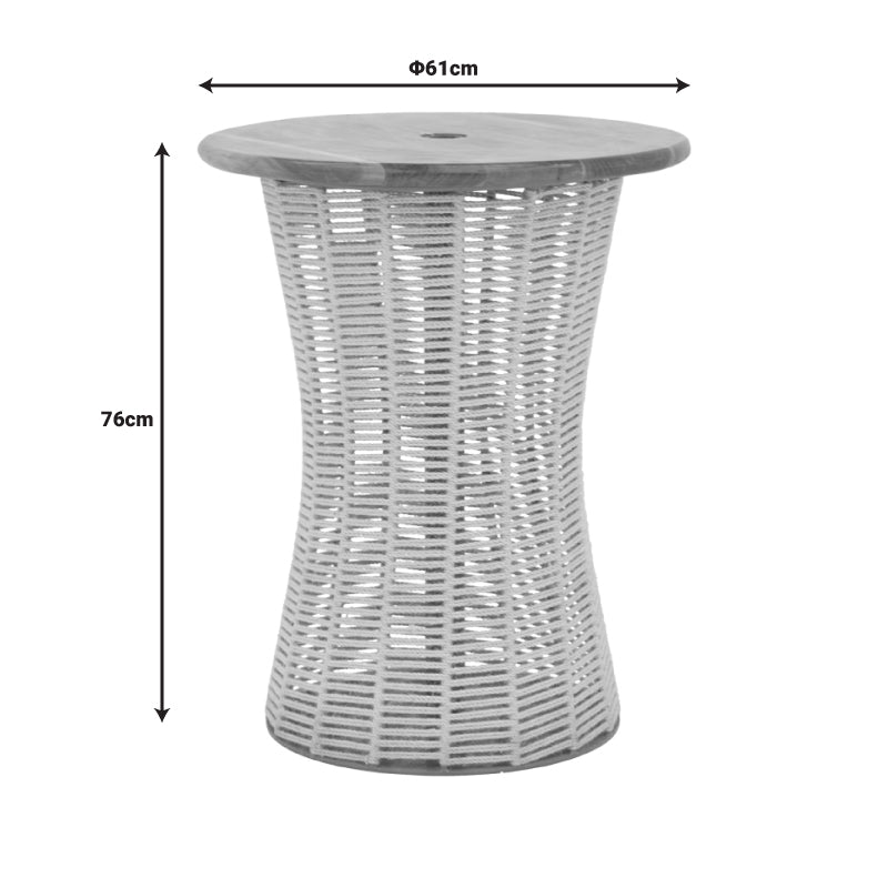 Маса основа за чадър Lemelo метал-сал дърво-юта в цвят екрю Φ61x76см