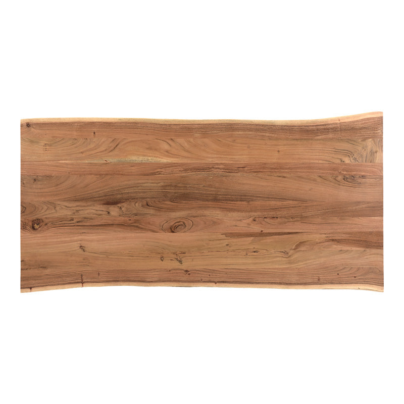 Маса трапезна  масивно акациево дърво орех крак черен 200x100x75.6cm