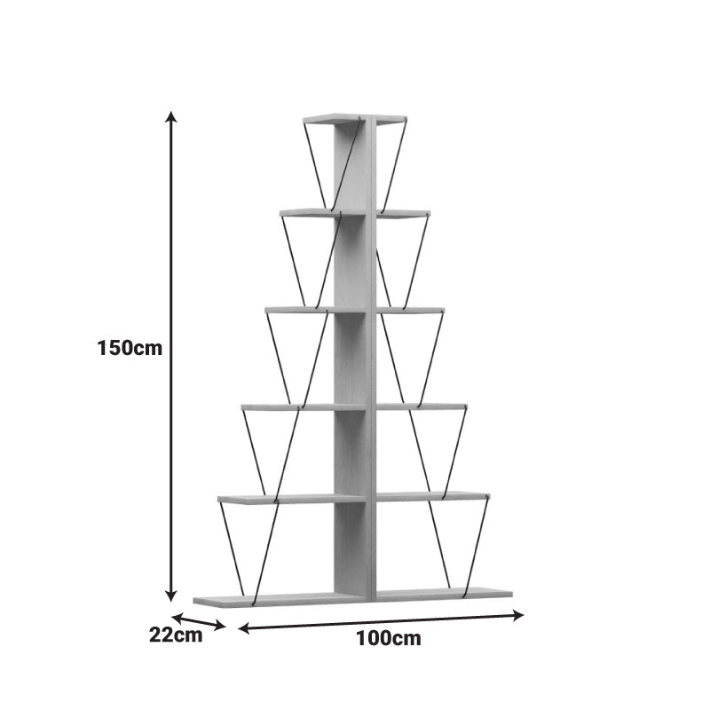 Етажерка Tars тъмносив-черен цвят 130x22x146см
