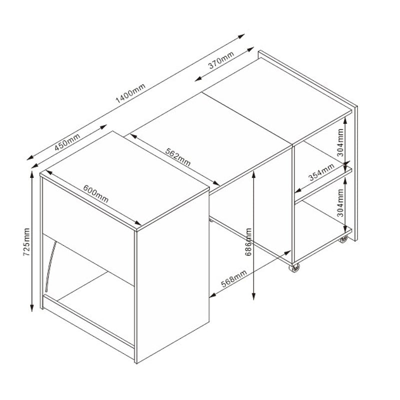 Офис бюро Tivouzal сонома цвят 140x60x72cм