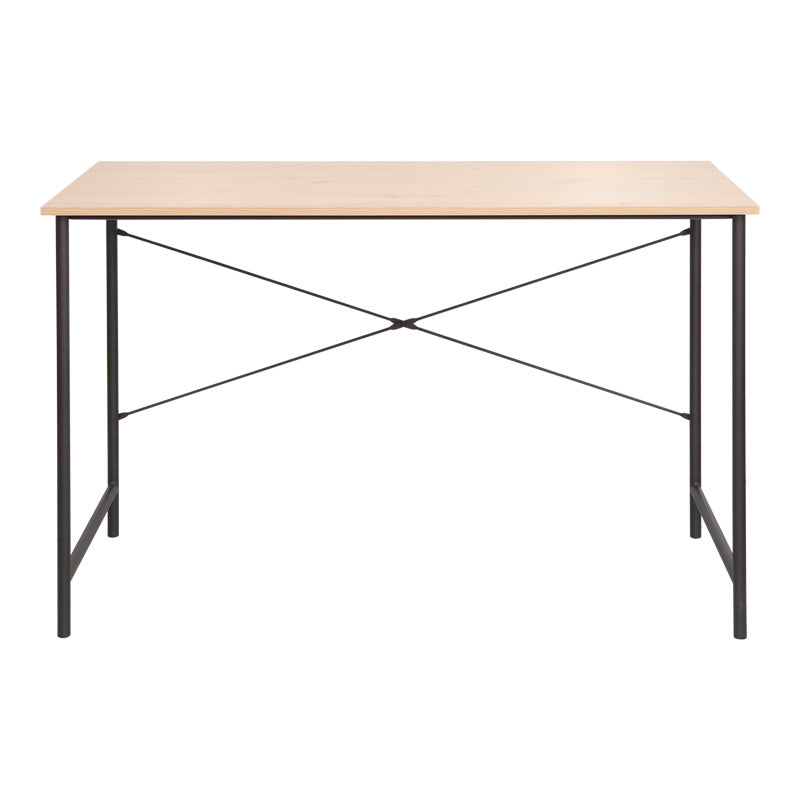 Работно бюро senzia в естествен цвят с черен метал 120x60x75см