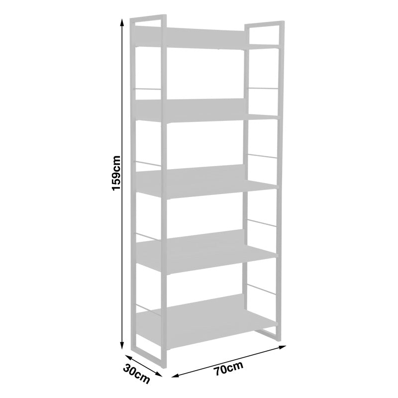 Етажерка dorfie в естествен цвят с черен метал 70x30x159см