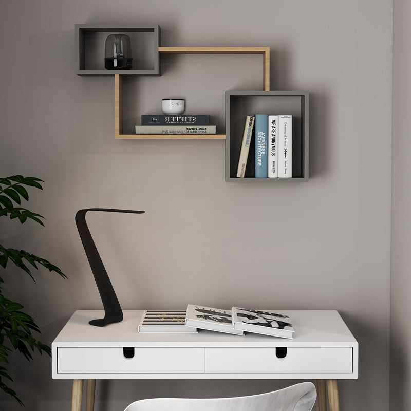 Стенен рафт beldra в натурално циментово сив цвят 84x15x57.8cm