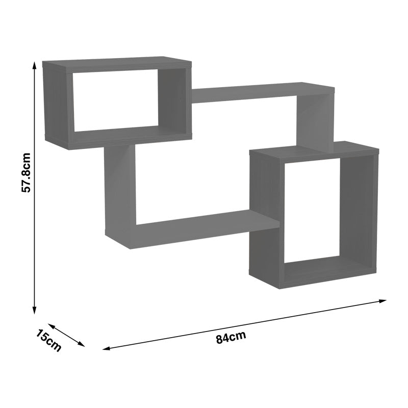 Стенен рафт beldra в натурално циментово сив цвят 84x15x57.8cm