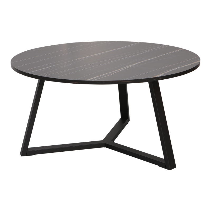 Холна маса berton в мраморна визия и черен метал d80x40см