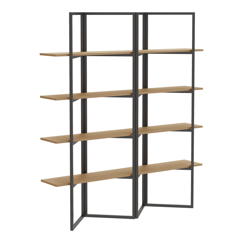 Етажерка за книги STRAKE в естествен нюанс черен метал 140x30x160 см