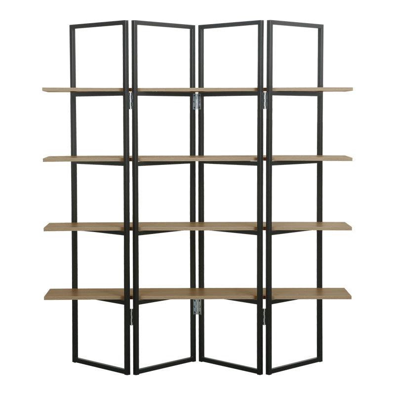 Етажерка за книги STRAKE в естествен нюанс черен метал 140x30x160 см