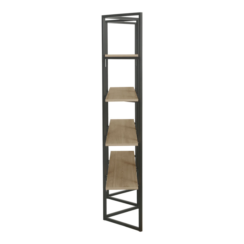Етажерка за книги STRAKE в естествен нюанс черен метал 140x30x160 см
