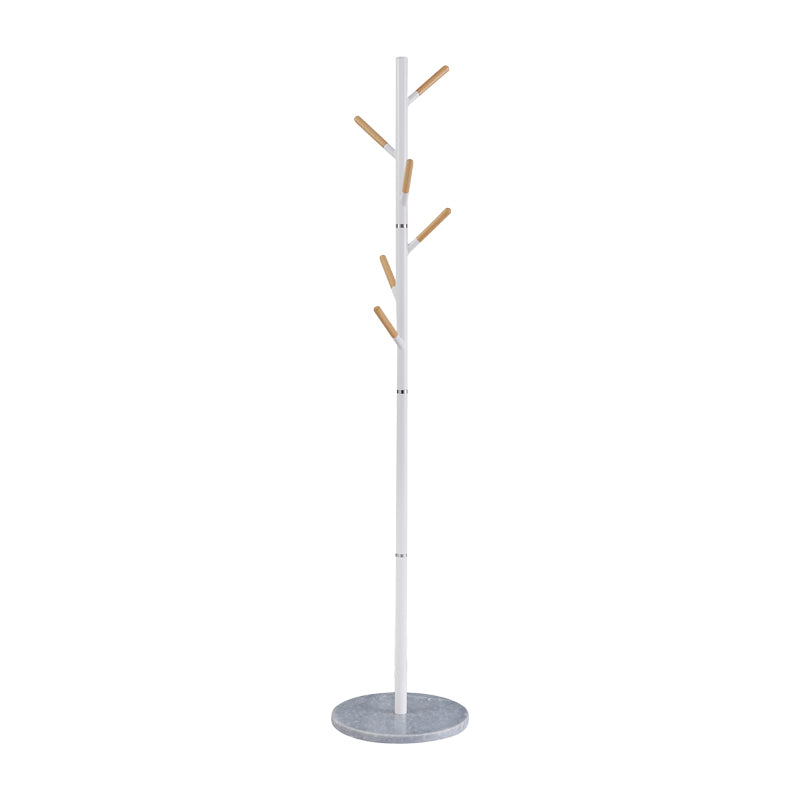 Метална стойка за дрехи Ponziele в бял нюанс D37x174см