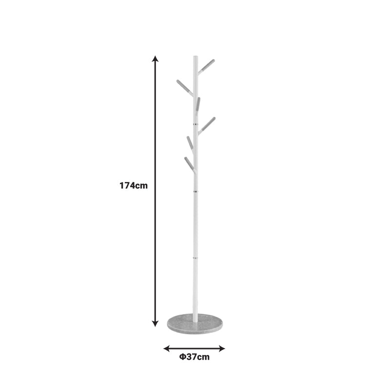 Метална стойка за дрехи Ponziele в бял нюанс D37x174см