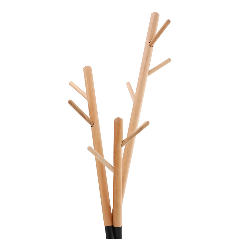 Закачалка за дрехи  Sigar метал-дърво в черно-натурален цвят 49x51x187см