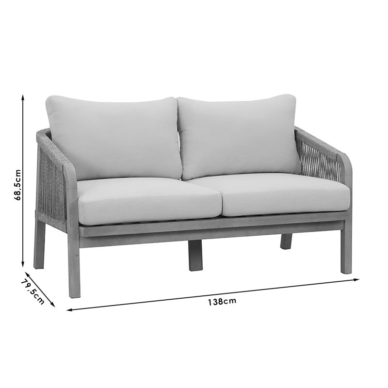 Малибу градински комплект масивно акациево дърво-бежов плат