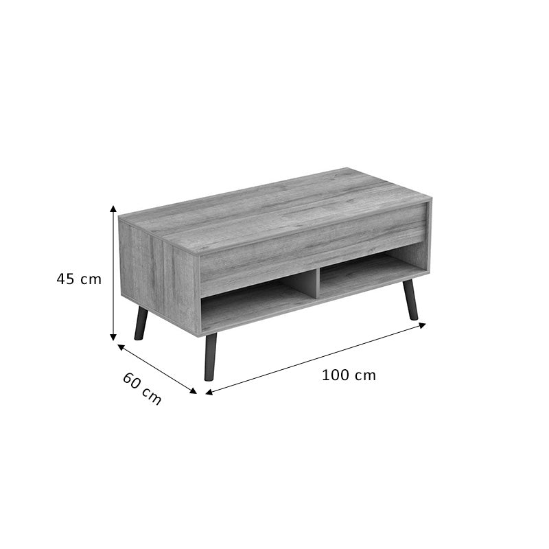 Холна маса SKIFY естествено-тъмно сиво 100x60x45см