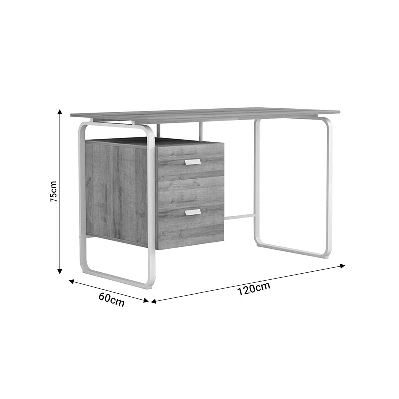 Офис бюро с чекмеджета Clarity меламин естествено бяло 120x75x75см