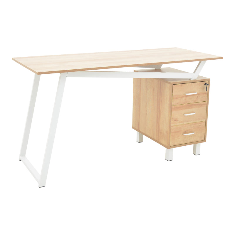 Офис бюро с чекмеджета Prosper меламин естествено бяло 140x60x76см