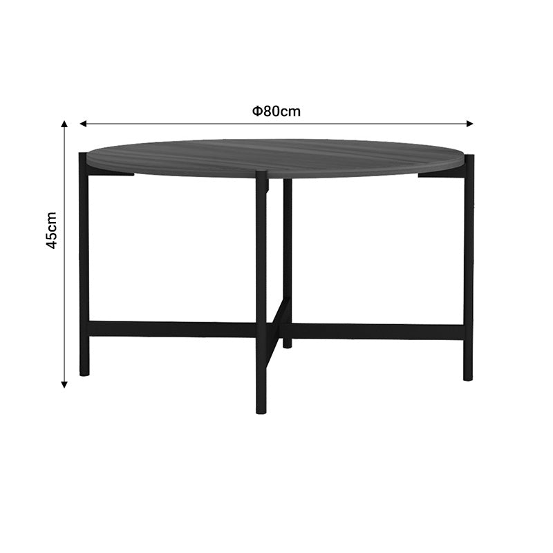 Маса за кафе AISLE меламин орех-черен D80x45см