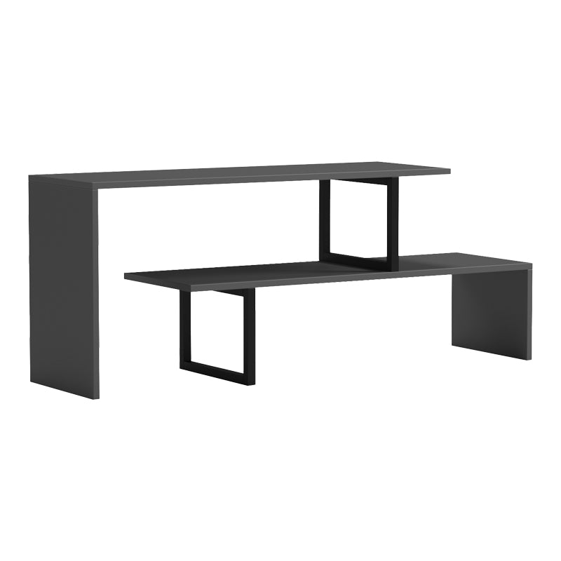 Стойка за телевизор Lilant меламин в сив цвят и черен метален крак 160x30x45см