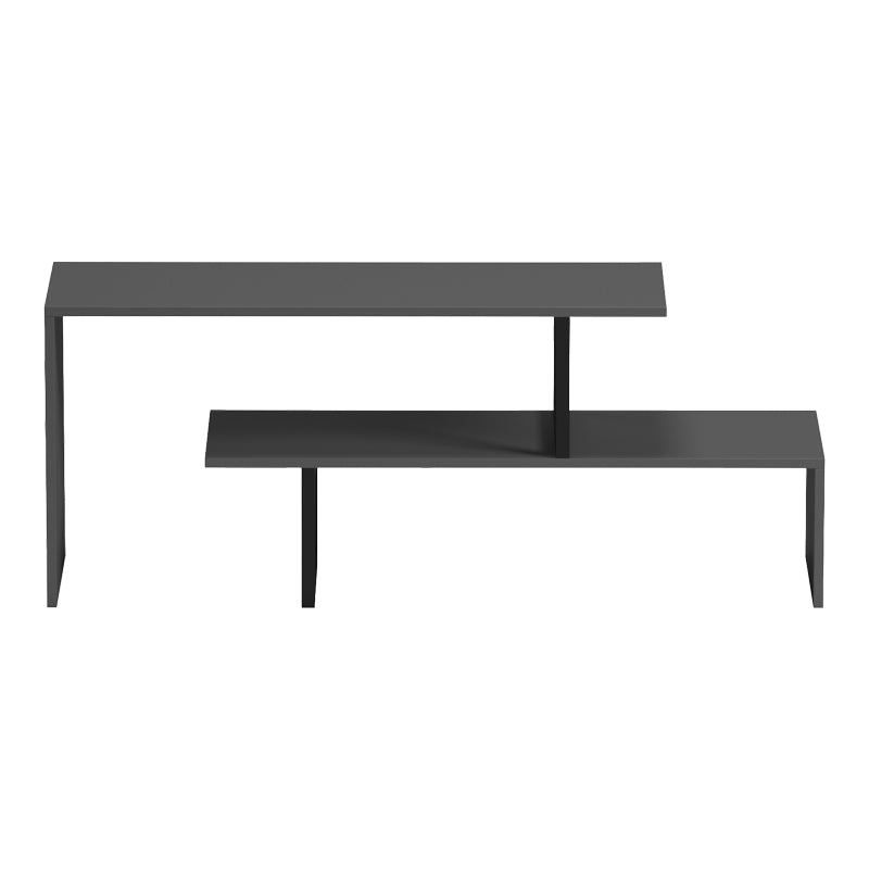 Стойка за телевизор Lilant меламин в сив цвят и черен метален крак 160x30x45см