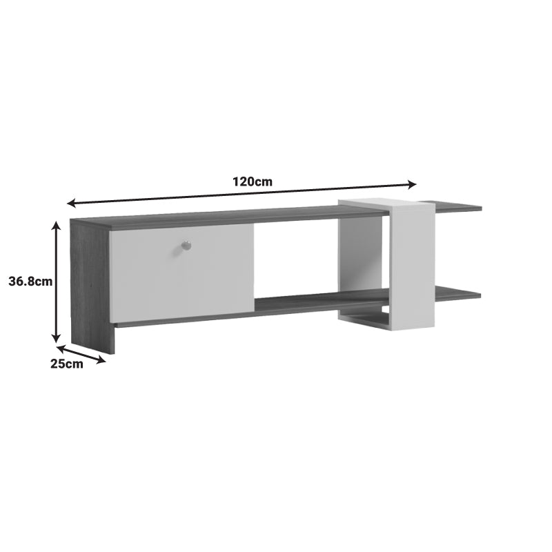 Стойка за телевизор STANDI в цвят сонома-сив цимент 120x25x36.8cm